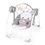 Balansoar electric bebelusi, Ingenuity, Comfort 2 Go, Flora the Unicorn, 2 pozitii inclinare, 12 melodii, Temporizator 30/45/60 min, Centura siguranta 5 puncte, Pliabil pentru calatorii, Fara BPA, 0-9 luni, Roz - 1