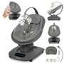Balansoar si sezlong, Lionelo, Blossom, 5 melodii, 5 moduri de balansare, Cu jucarii, Husa respirabila, 60% bambus, Cu telecomanda, Reglare pozitie scaun pentru somn, Pana la 9 kg, Gri - 4