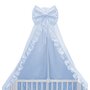 Baldachin, MimiNu, Pentru patut, Cu funda si volanas, 210x145 cm, Material certificat Oeko Tex Standard 100, Colectia Royal, Blue