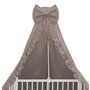 Baldachin, MimiNu, Pentru patut, Cu funda si volanas, 210x145 cm, Material certificat Oeko Tex Standard 100, Colectia Royal, Mocha - 1