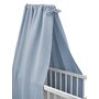 Baldachin, Qmini, Pentru patut, leagan, Din muselina dubla 145x200 cm, Material certificat Oeko Tex Standard 100, Jeans - 1