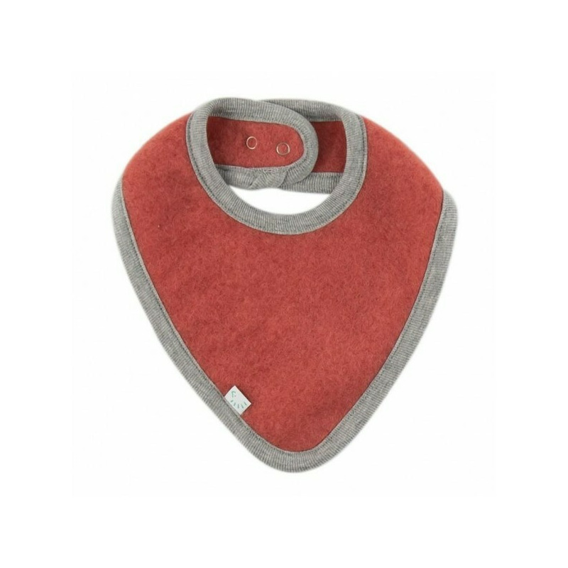 Bandana groasa din lana merinos organica fleece reglabila cu capse - iobio - vintage red