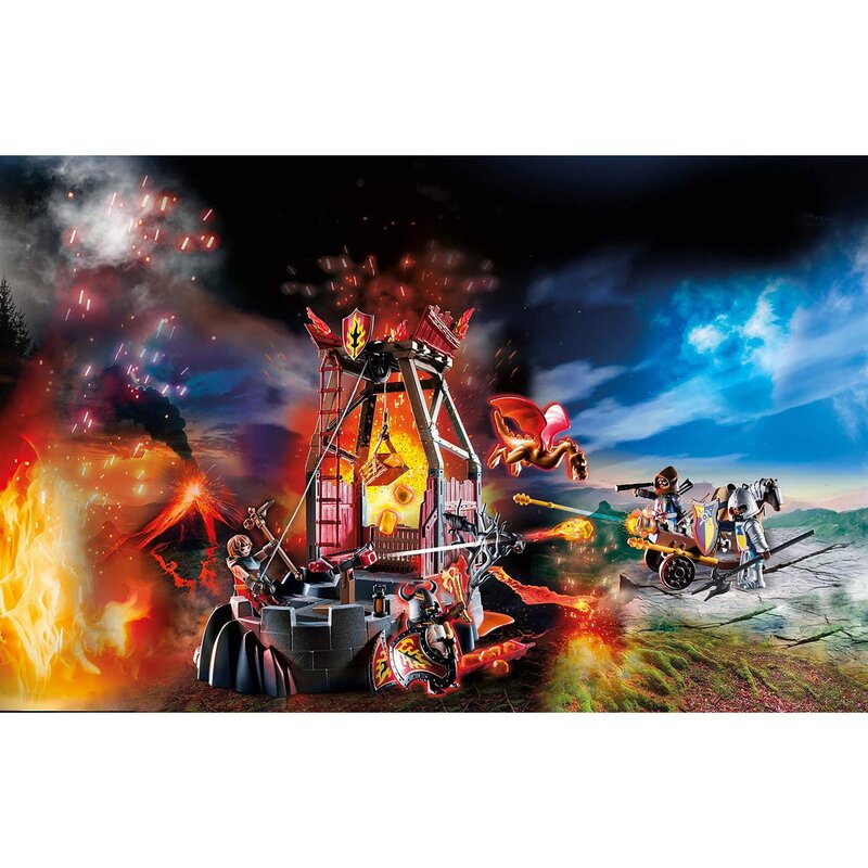 Playmobil - set de constructie banditi burnham si mina de lava novelmore