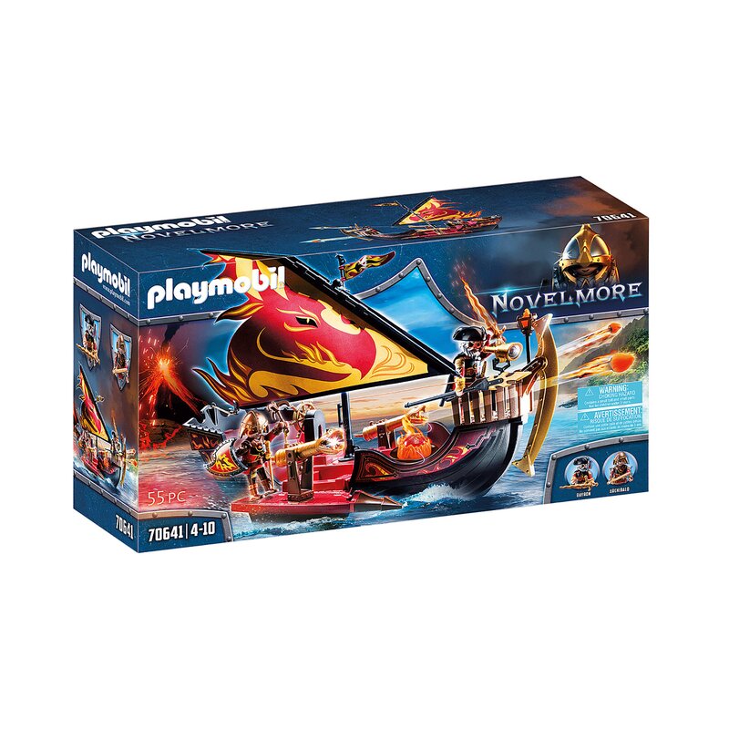 Playmobil - set de constructie banditii burhan si nava de foc , novelmore