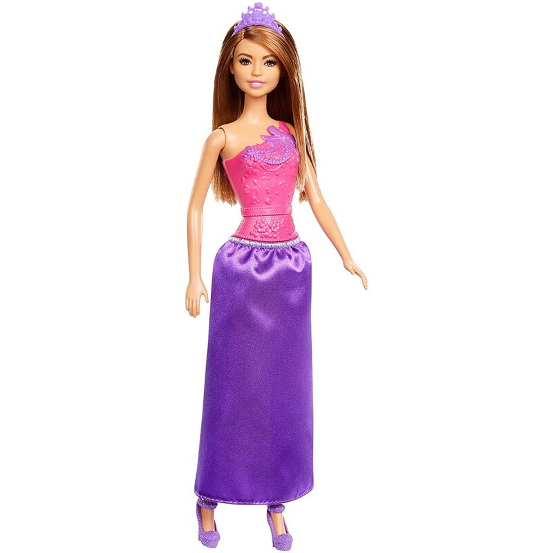 Mattel - papusa barbie printesa , cu rochita mov, mov