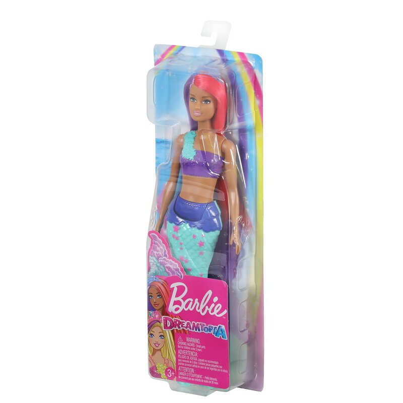 Mattel - papusa barbie sirena, cu parul in doua culori