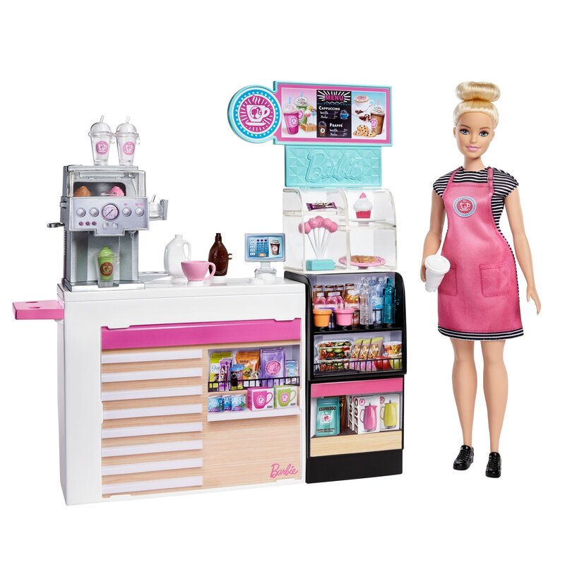 Mattel - set de joaca cafenea , barbie, cu 20 de accesorii