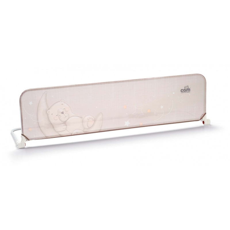 Bariera de protectie pentru pat 150 x 44 x 41 cm, ursulet pe luna, bej