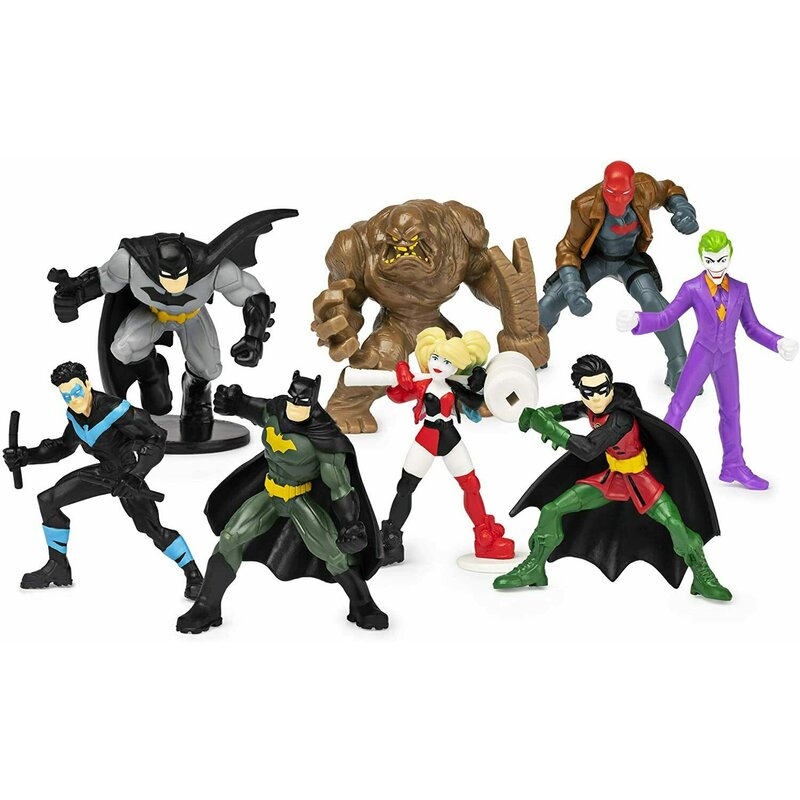 Spin master - set figurine mini , batman , 8 eroi, 5 cm