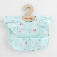 Baveta cu buzunar si volane, New Baby, 35x27 cm, Sea