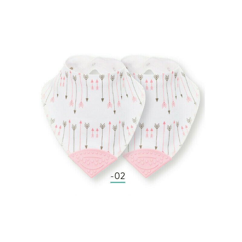 Fillikid - baveta cu inel de dentitie, 2/set arrow pink