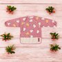 Baveta impermeabila, Petite&Mars, Cu maneci lungi, Usor de curatat, inchidere prin velcro, Dimensiune 38x42 cm, 24 luni+, Pink Pears - 2