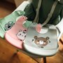 Baveta moale, Din silicon, BPA Free, Cu buzunar, FreeON, 31 x 24 cm, Bear Grey - 4