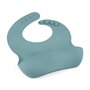 Baveta moale, Petite&Mars, Take&Match, Reglabila, Cu buzunar colector, Silicon, Fara BPA, 6 luni+, Frosted Sky, Albastru - 2