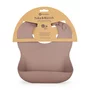 Baveta moale, Petite&Mars, Take&Match, Reglabila, Cu buzunar colector, Silicon, Fara BPA, 6 luni+, Velvet Latte, Maro pudrat - 2