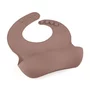 Baveta moale, Petite&Mars, Take&Match, Reglabila, Cu buzunar colector, Silicon, Fara BPA, 6 luni+, Velvet Latte, Maro pudrat - 3