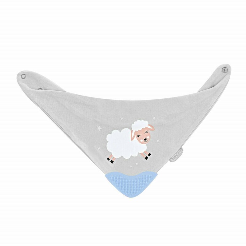 Babyjem - baveta triunghi cu accesoriu dentitie cowboy bib (culoare: bleu)
