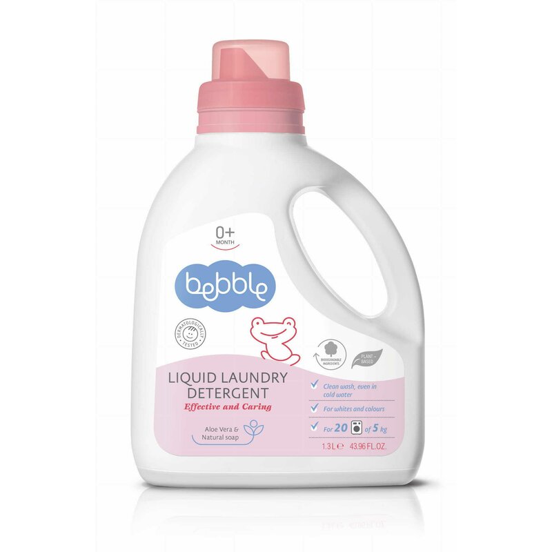 Bebble - Detergent lichid pentru hainele bebelusului, 1.3litri, 0luni+
