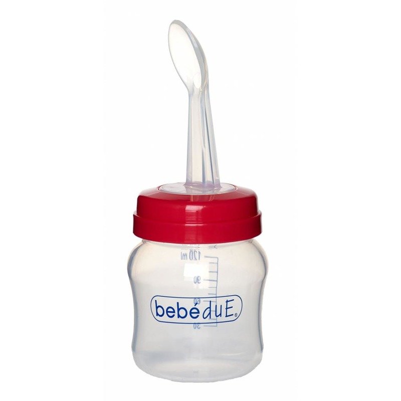 BebeduE Biberon din silicon 120 ml cu lingurita BebeduE 80168