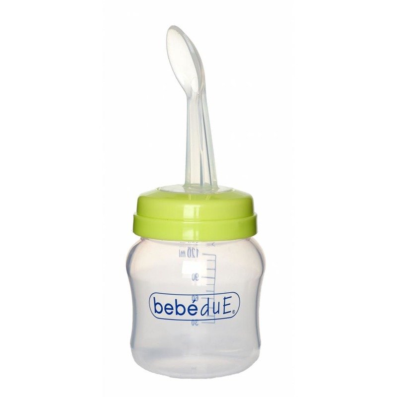 BebeduE Biberon din silicon 120 ml cu lingurita BebeduE 80168