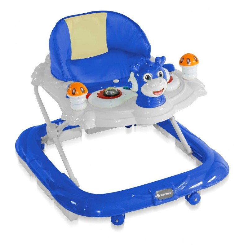 Bertoni premergator cu 4 roti si protectie trepte (panou jucarii) bambi light blue