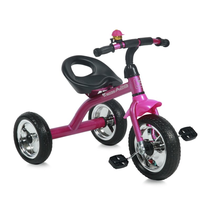 Bertoni - tricicleta pentru copii a28 roti mari pink black