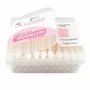 Betisoare de urechi, Bocioland, Cu protectie, 60 buc, 100% bumbac absorbant, Cu betisor din hartie, Alb - 2