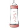 Biberon anti-colici, Chicco, Perfect 5, 300 ml, Tetina Physio din silicon Soft Sense, Flux rapid, Sistem Equilibrium, Baza detasabila, Fara BPA, 4 luni+, Roz