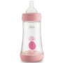 Biberon anti-colici, Chicco, Perfect 5, 300 ml, Tetina Physio din silicon Soft Sense, Flux rapid, Sistem Equilibrium, Baza detasabila, Fara BPA, 4 luni+, Roz - 2