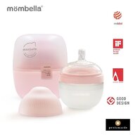 Mombella - Biberon Anticolici  Breast-Like, 120ml, Tetina S flux lent, 100% Silicon, Old Roze