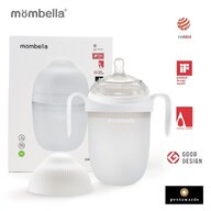 Mombella - Biberon Anticolici  Breast-Like, 300ml, Tetina 360° XL Flux Consistent, 100% Silicon, Ivory
