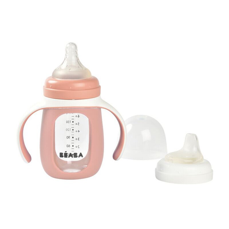 Beaba - Biberon de Invatare 2 in 1 210 ml Old Pink