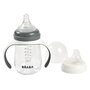 Beaba - Biberon de invatare 2 in 1 din Tritan  210 ml Mineral Grey - 1