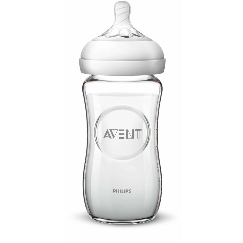 Philips Avent - Biberon , Natural din Sticla 240 ml, Alb