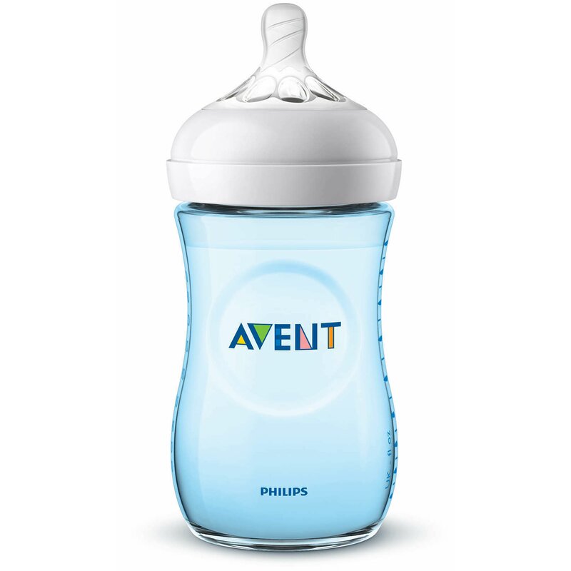 Philips avent - biberon , natural din polypropilena (pp) 260 ml, albastru