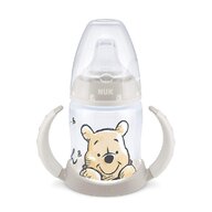 Nuk - Biberon First Choice Cu toarte si adaptor din silicon, 6 luni+ Winnie The Pooh din Polypropilena (Pp) 150 ml, Gri