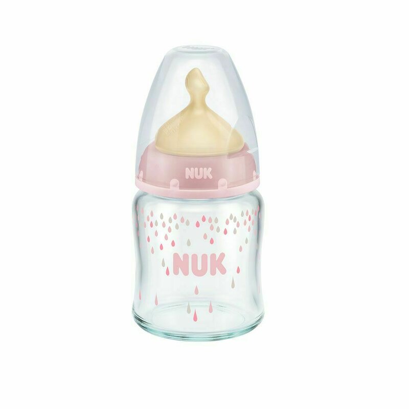 Nuk - nuk - biberon first choice plus sticla 120 ml tetina latex m 0-6 luni roz