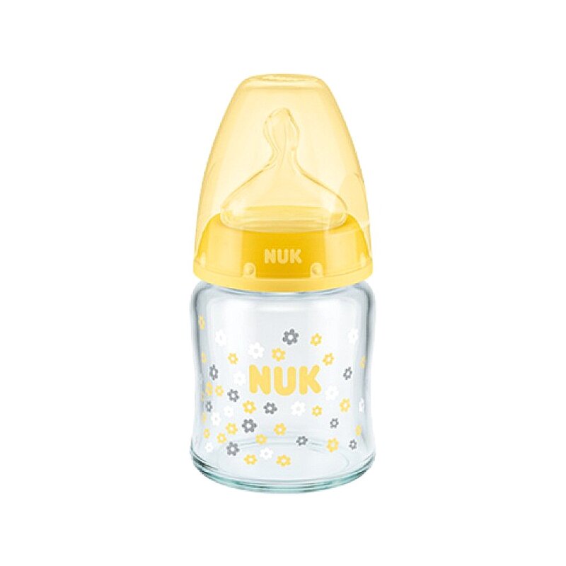 Nuk - nuk - biberon first choice plus sticla 120 ml tetina silicon m 0-6 luni galben