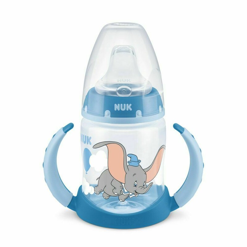 Nuk - biberon first choice pp 150 ml cu toarte si tetina de invatare disney dumbo 6-18 luni