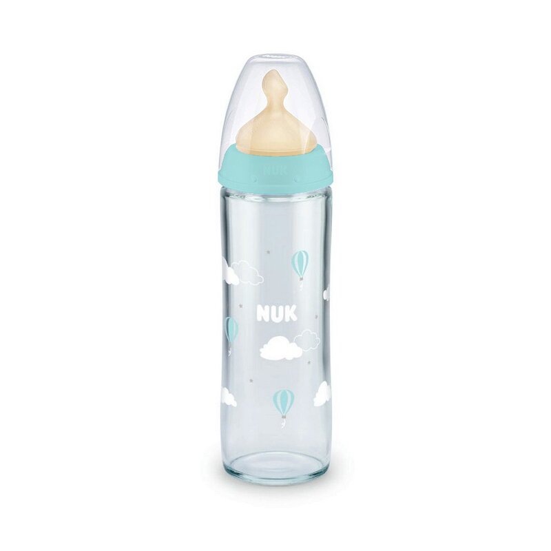Nuk - nuk - biberon new classic sticla 240 ml tetina latex 0-6 luni bleu