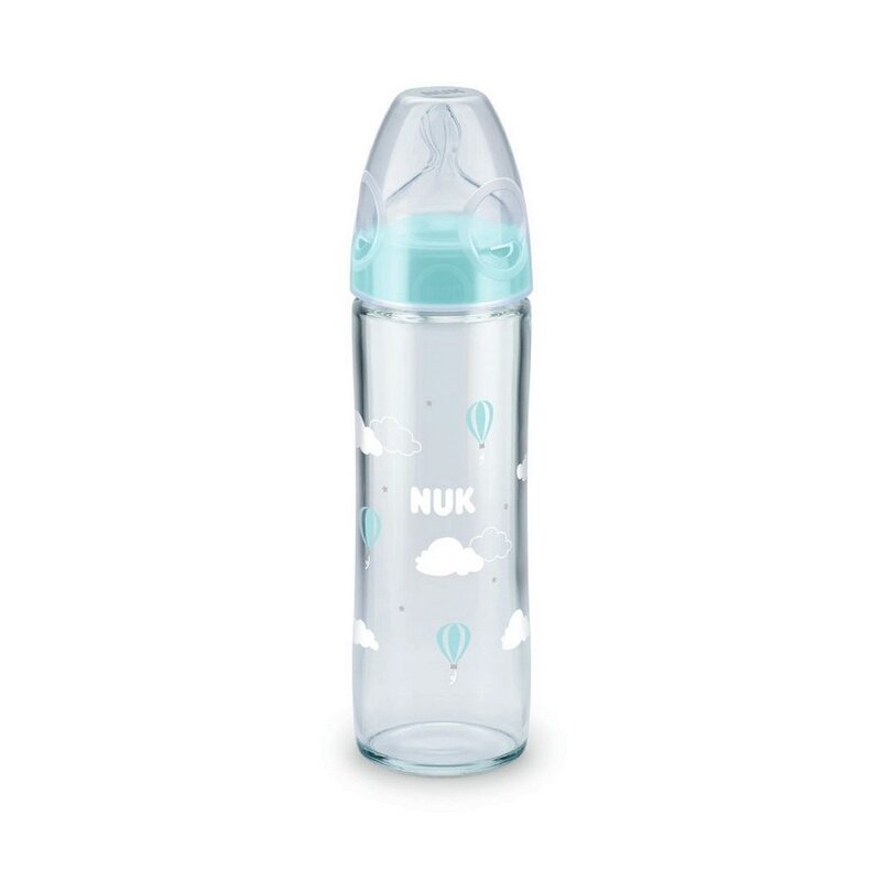 Nuk - nuk - biberon new classic sticla 240 ml tetina silicon 0-6 luni bleu