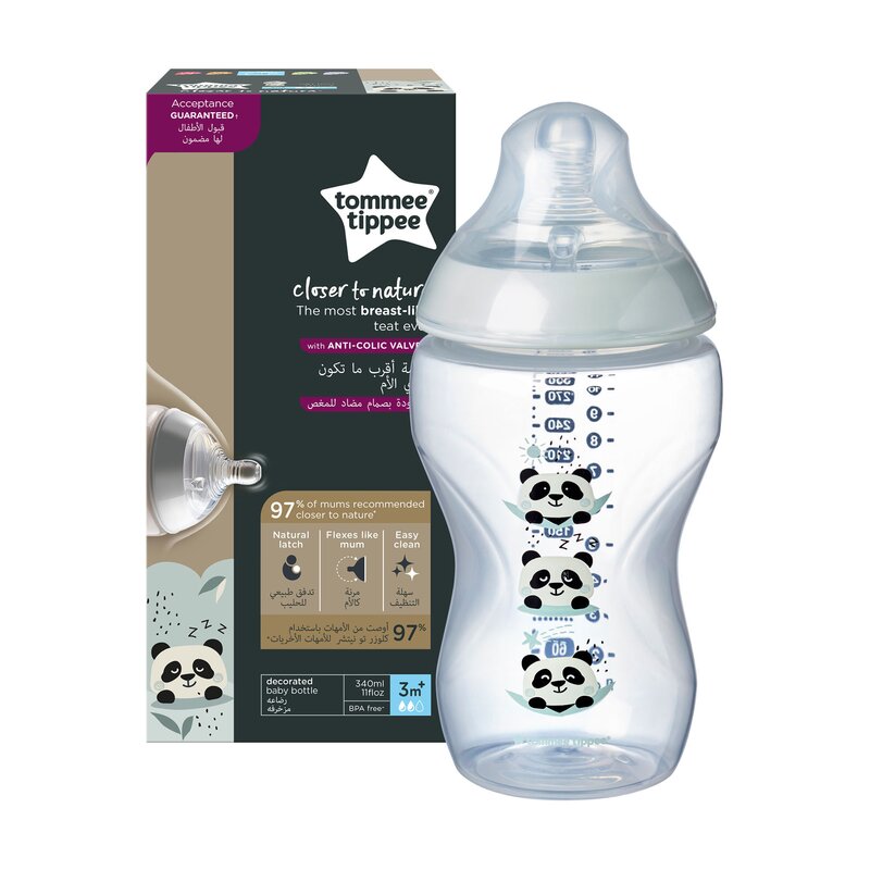 Tommee Tippee - Biberon Closer to Nature Ursuleti Panda din Polypropilena (Pp) 340 ml