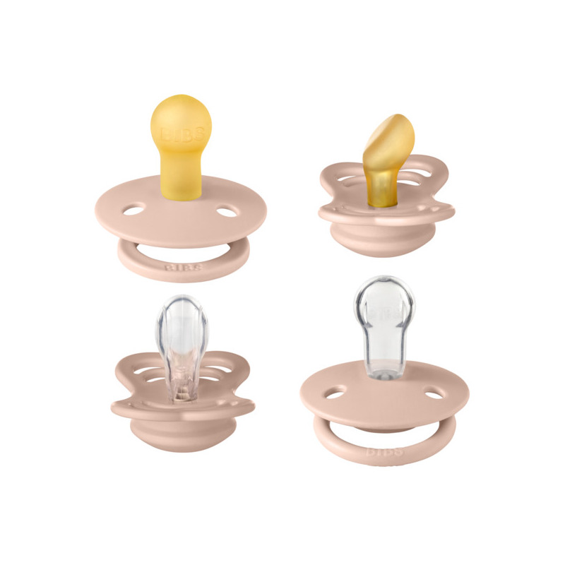Bibs - set 4 suzete try-it collection 0 luni +-blush