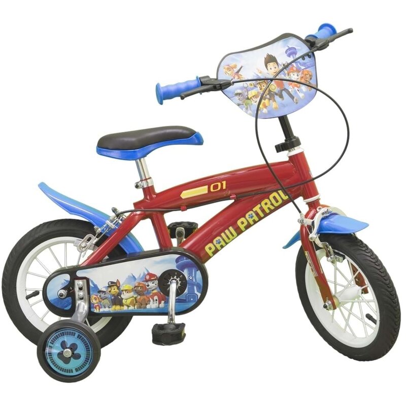 Toimsa - bicicleta cu pedale , paw patrol, 12 , cu roti ajutatoare, multicolor
