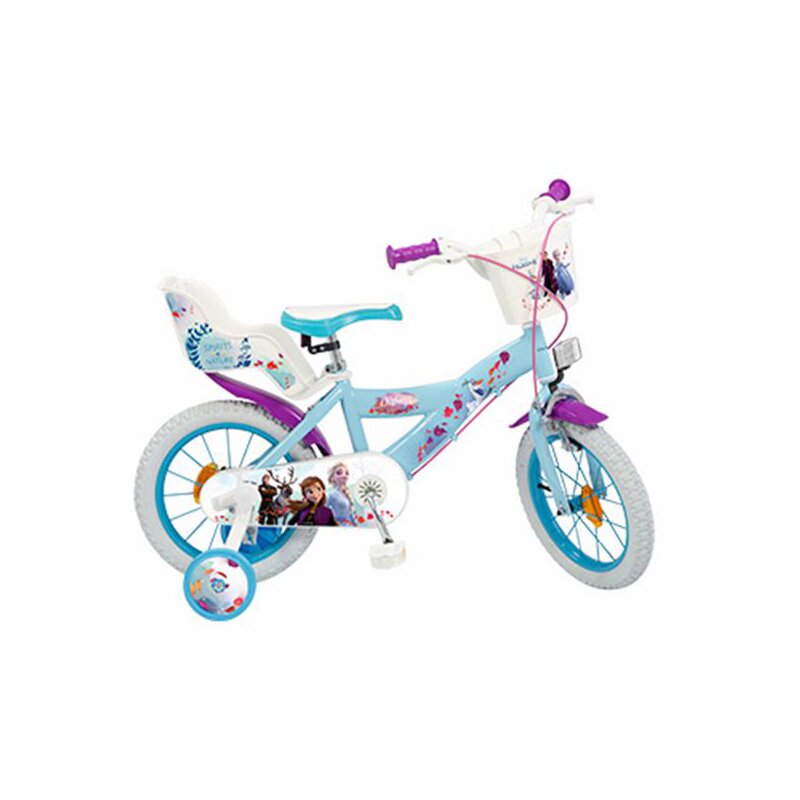 Toimsa - bicicleta cu pedale , disney frozen 2, 14 , cu roti ajutatoare, multicolor
