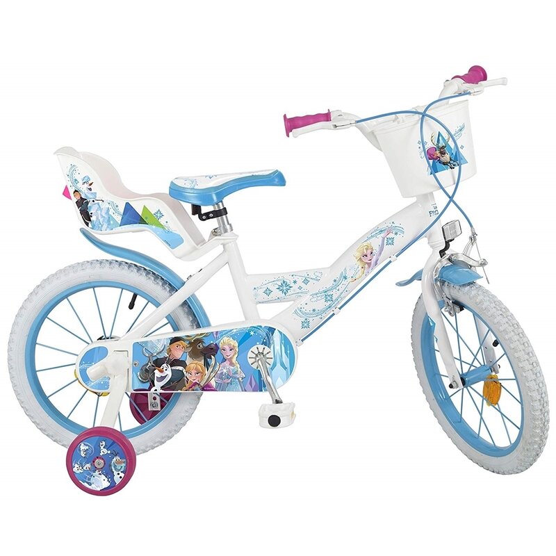Toimsa - bicicleta cu pedale , disney frozen, 16 , cu roti ajutatoare, multicolor