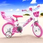 Bicicleta cu pedale, Dino Bikes, Inimioare, Cu roti ajutatoare, Cu cosulet frontal, Cu scaunel pentru papusa, 12 inch, Pana la 40 kg, 3 ani+, Multicolor - 3