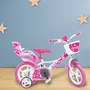Bicicleta cu pedale, Dino Bikes, Inimioare, Cu roti ajutatoare, Cu cosulet frontal, Cu scaunel pentru papusa, 12 inch, Pana la 40 kg, 3 ani+, Multicolor - 5