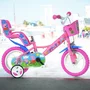 Bicicleta cu pedale, Dino Bikes, Purcelusa Peppa, Cu roti ajutatoare, Cu cosulet frontal, Cu scaunel pentru papusa, 12 inch, Pana la 40 kg, 3 ani+, Multicolor - 5