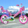 Bicicleta cu pedale, Dino Bikes, Purcelusa Peppa, Cu roti ajutatoare, Cu cosulet frontal, Cu scaunel pentru papusa, 12 inch, Pana la 40 kg, 3 ani+, Multicolor - 2